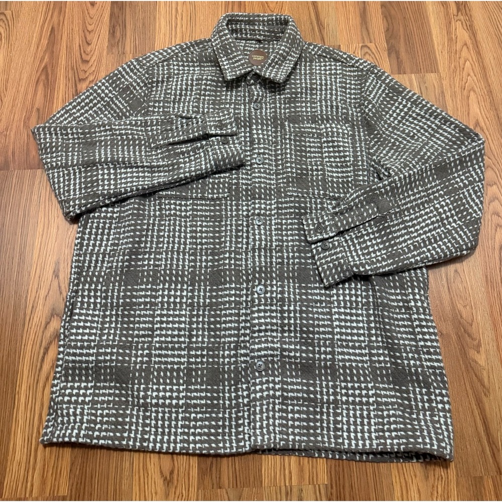 Common People Shirt Mens Extra Large Button Front Jacquard Geometric
